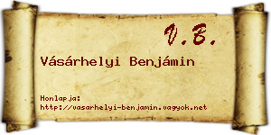 Vásárhelyi Benjámin névjegykártya